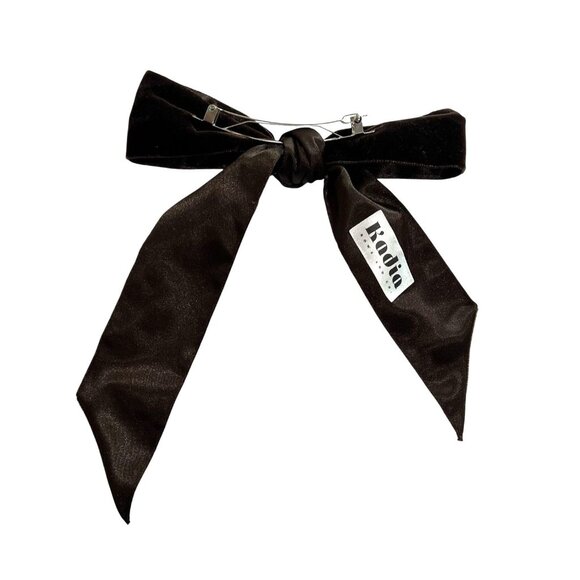 Kadia Bows & Co Velvet Hair Bow Barrette in Espresso main image 4